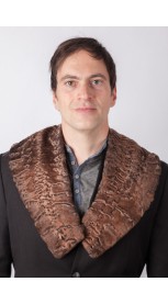 Brown karakul lamb fur collar